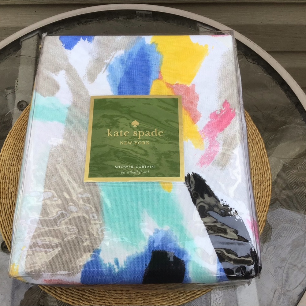 New Kate Spade Paintball Floral Shower Curtain, 72” x 72”